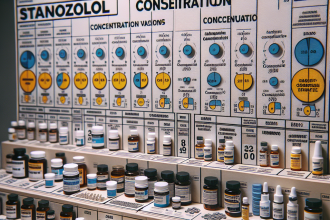 Concentration variations of stanozololo compresse on the market